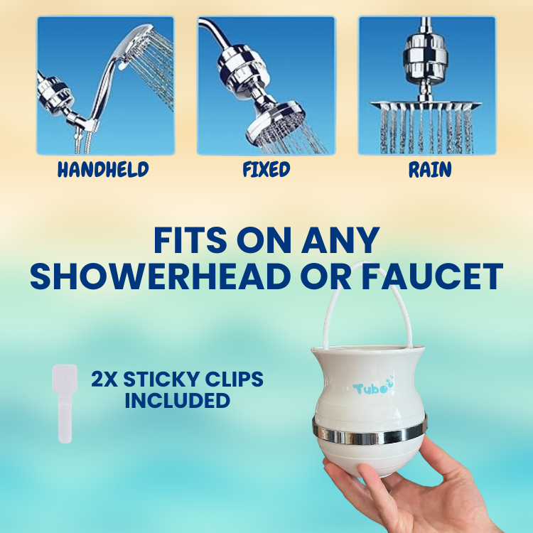 Fits handheld, fixed and rain showerheads