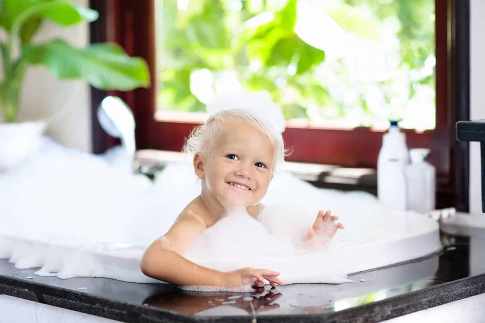 Baby enjoying a gentle bath